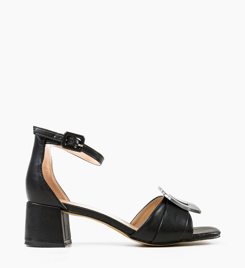 Sandale cu toc Pokazaha Negre | Eleganță și Stil - imagine 4