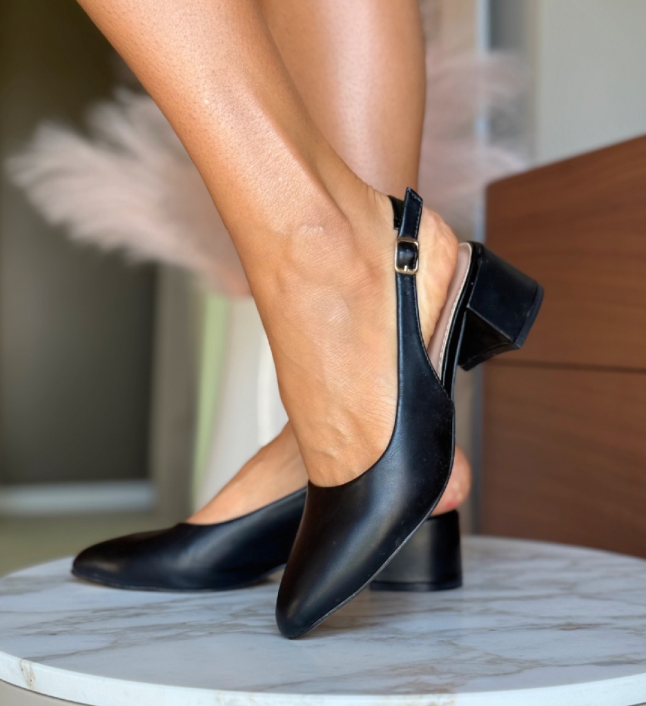Pantofi Kytal Negri Eleganți cu Toc - imagine 3