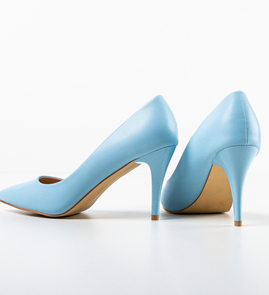 Pantofi Halek Albastri cu Toc Eleganți - imagine 5