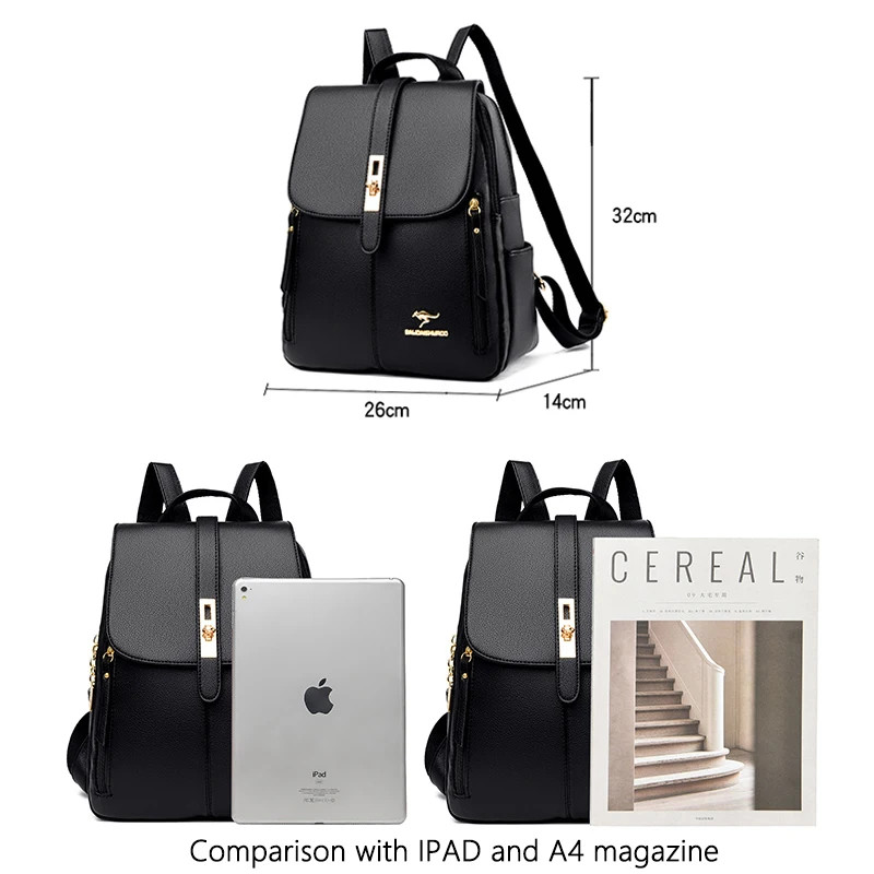 Rucsac Dama Delis Mireille Alb, Piele Ecologica - imagine 3