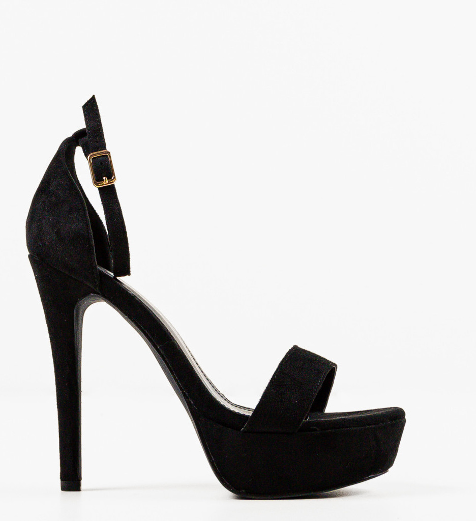 Sandale Olink Negre Elegante cu Toc - imagine 4