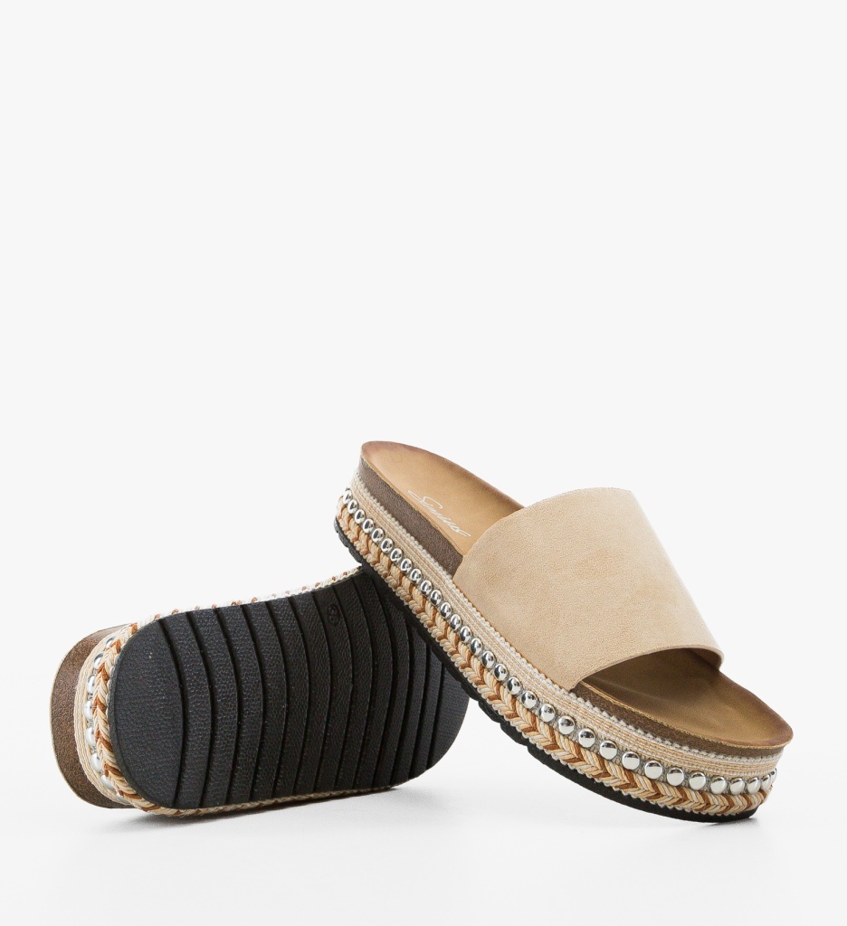 Papuci Dama Patyna Bej - Confort & Stil Casual - imagine 4