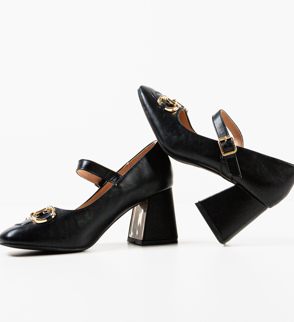 Pantofi Archie Negri Eleganți cu Toc - imagine 7
