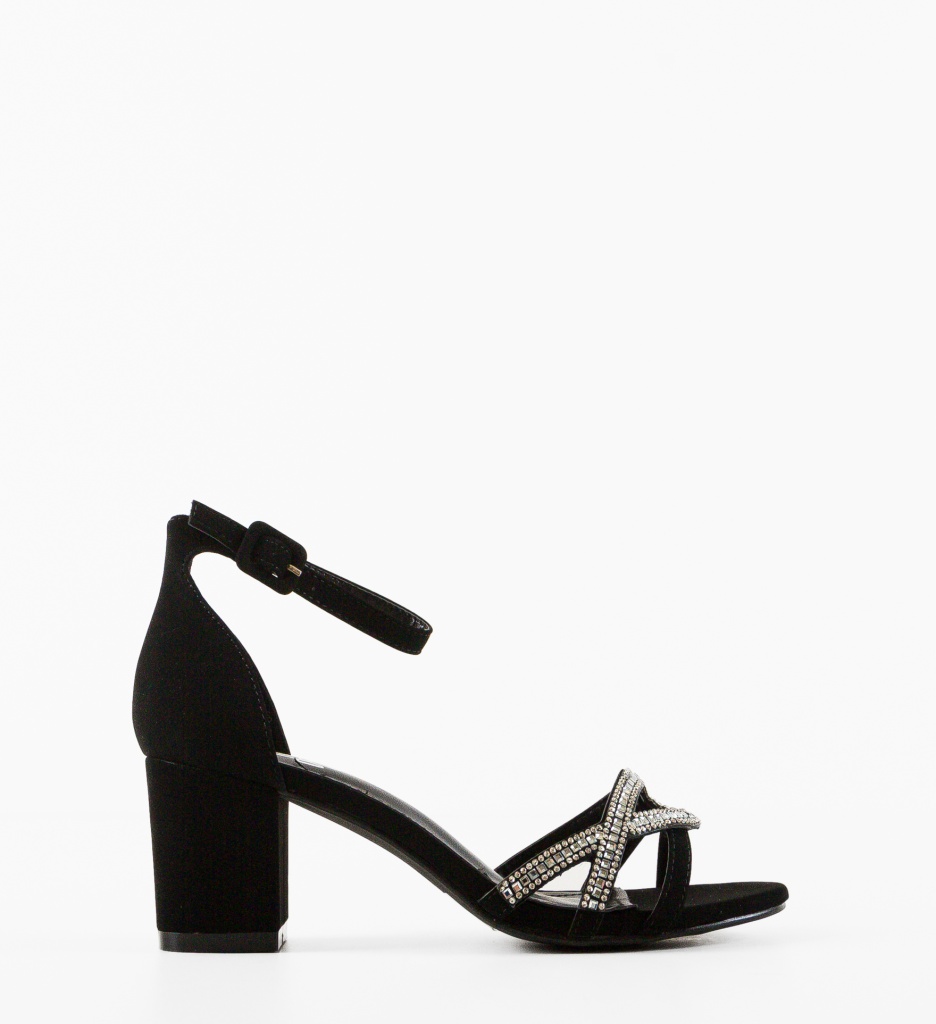 Sandale cu Toc Negre Elegante | Stil Unic