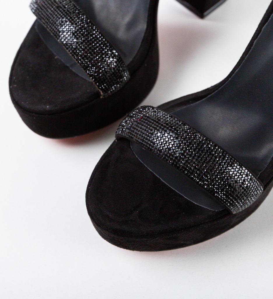 Sandale Gabama Negre Elegante cu Toc - imagine 7