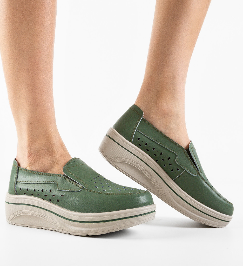 Pantofi Olifram Verzi - Confort Casual Premium - imagine 2