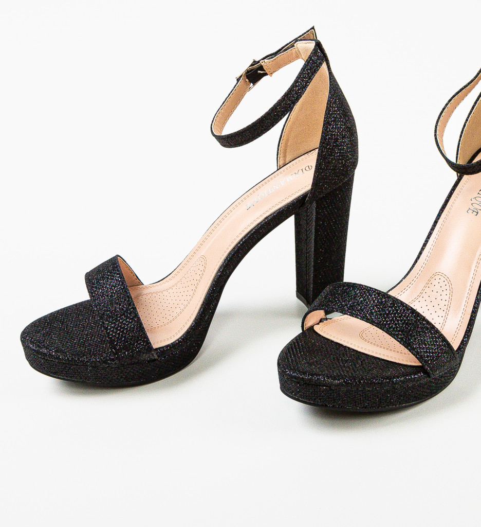 Sandale cu toc Narayan Negre - Eleganță și Stil - imagine 6