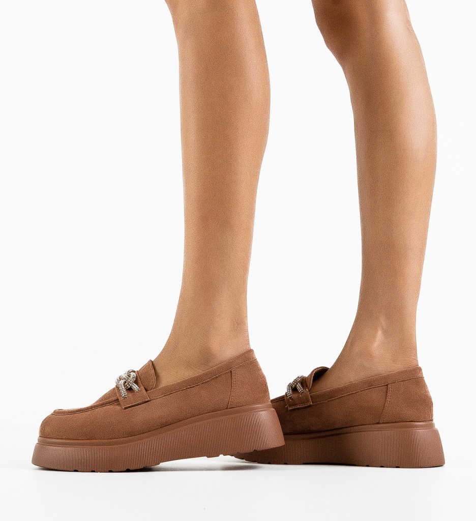 Pantofi Casual Dama Hallel Camel - Confort Stil - imagine 3