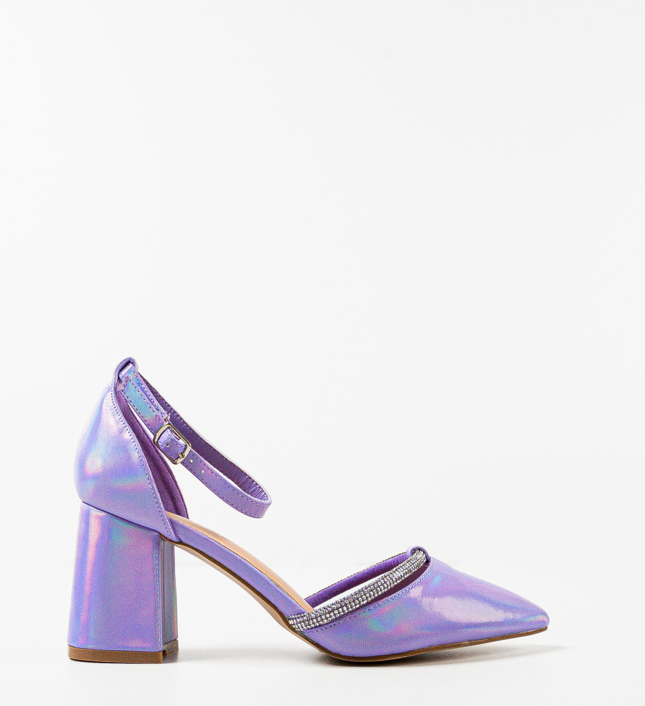 Pantofi cu Toc Lylama Mov - Eleganță - imagine 3
