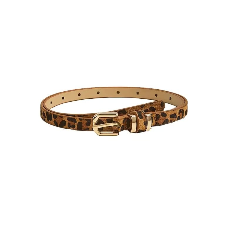 Curea dama Amanda C-221 Leopard, eleganta, catarama aurie