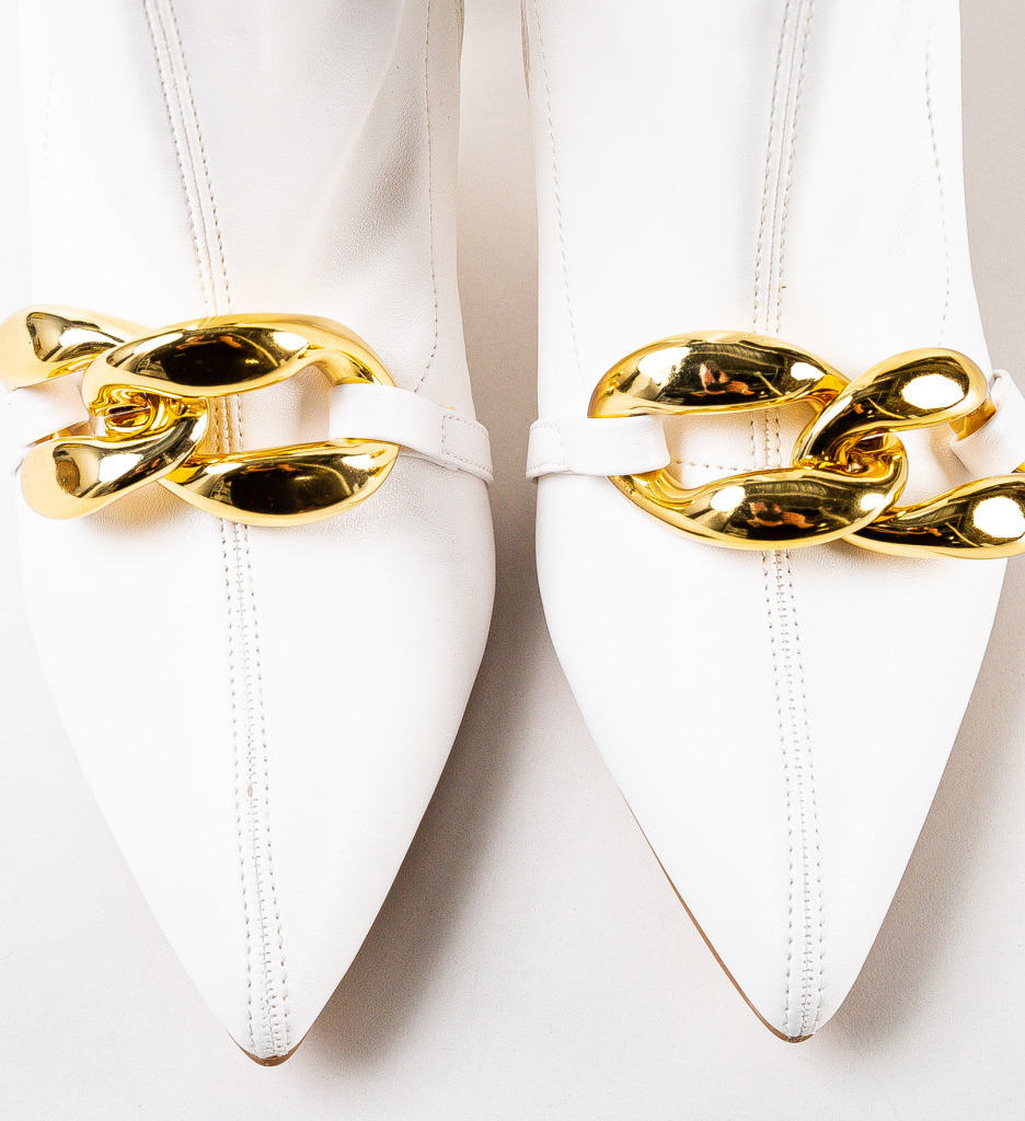 Botine Dama Albe Madison - Stil și Eleganță - imagine 6