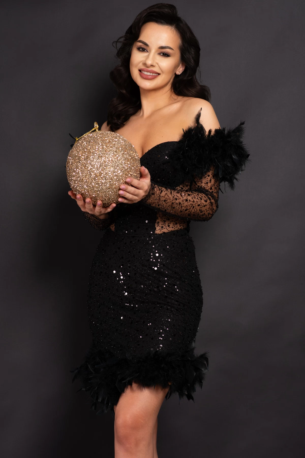 Rochie Valentina Chanttal cu Paiete și Fulgi