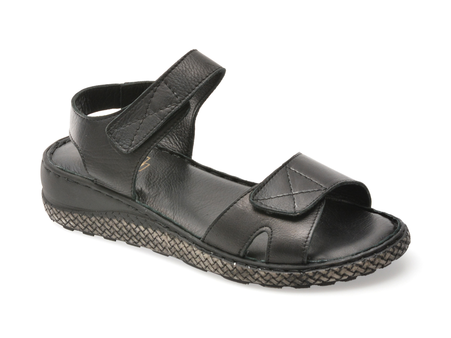 Sandale GOTSI negre din piele naturala