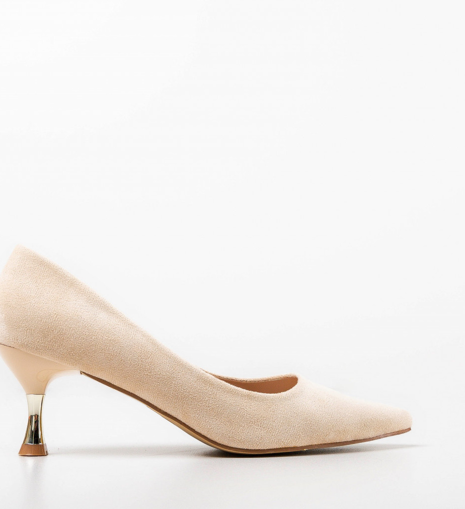 Pantofi dama Trois Bej cu toc - Eleganță și Stil - imagine 6
