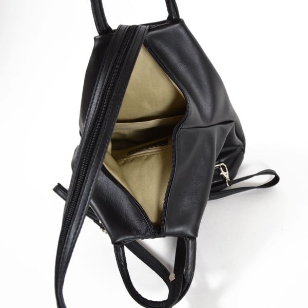 Rucsac Delis Piele Naturală Negru-Rosu Stefania - imagine 3