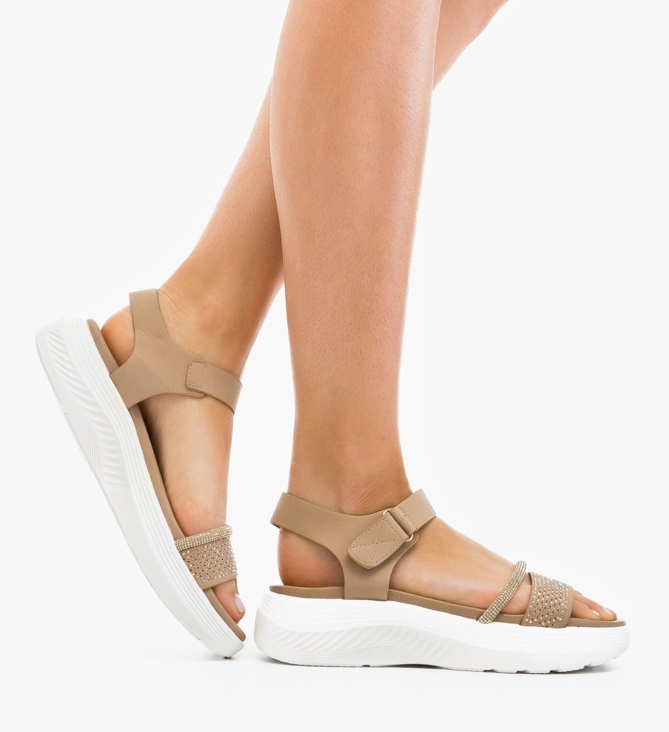 Sandale Dama Preton Khaki Elegante si Confortabile - imagine 3