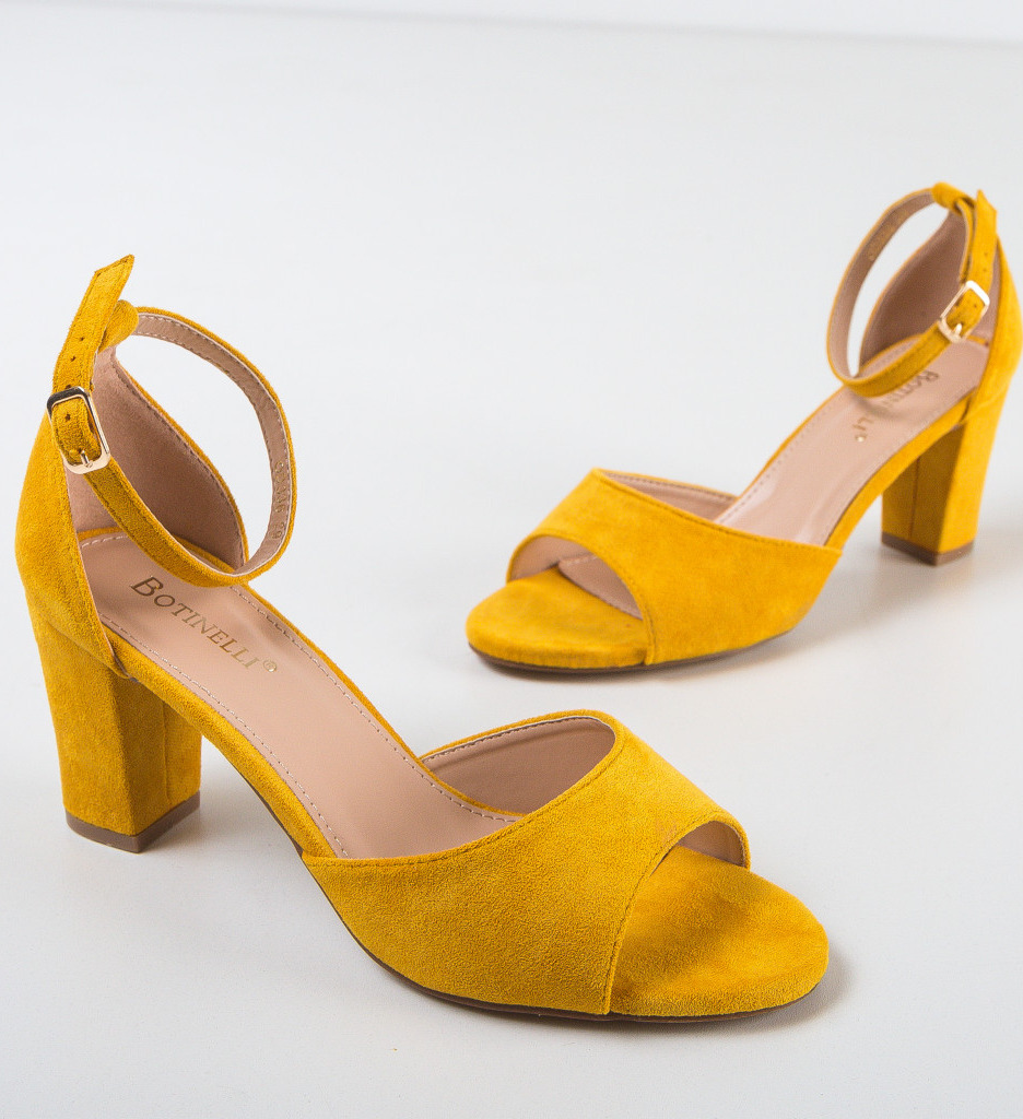 Sandale Denva Galbene cu Toc - Eleganță Vară - imagine 8