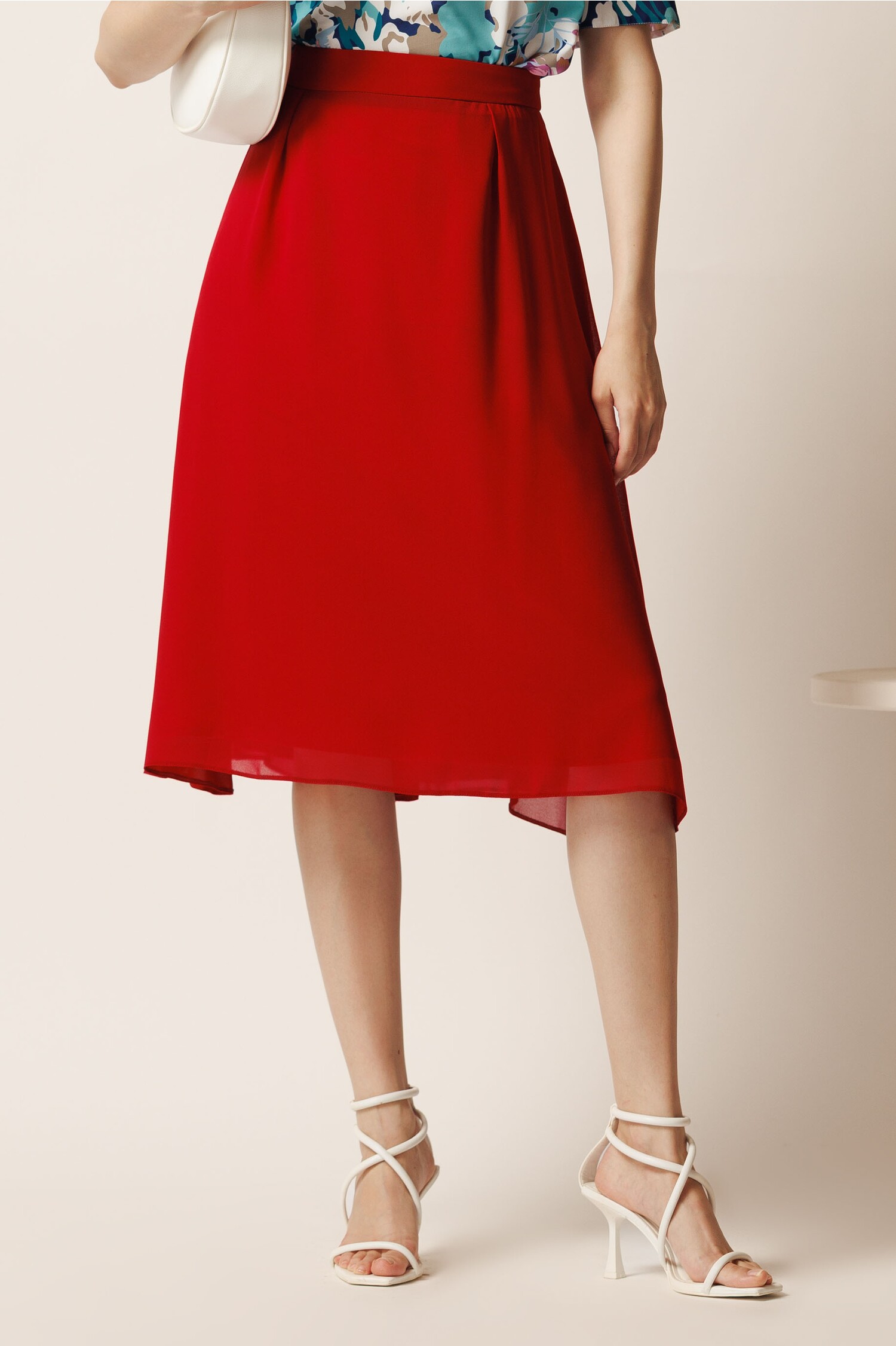 Fusta Midi Rosie Voal | Eleganță și Stil