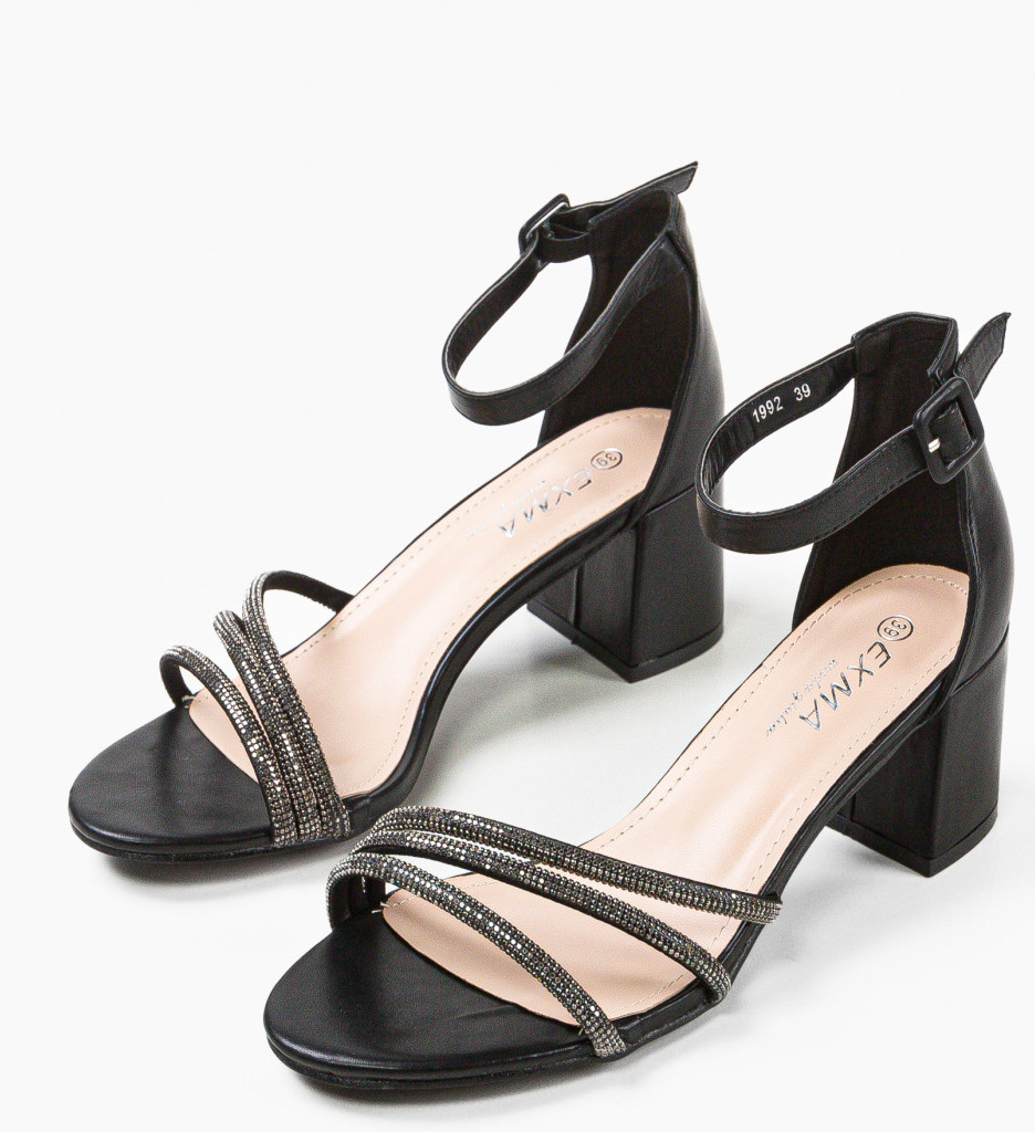 Sandale cu Toc Irakliy Negre | Eleganță și Stil - imagine 5