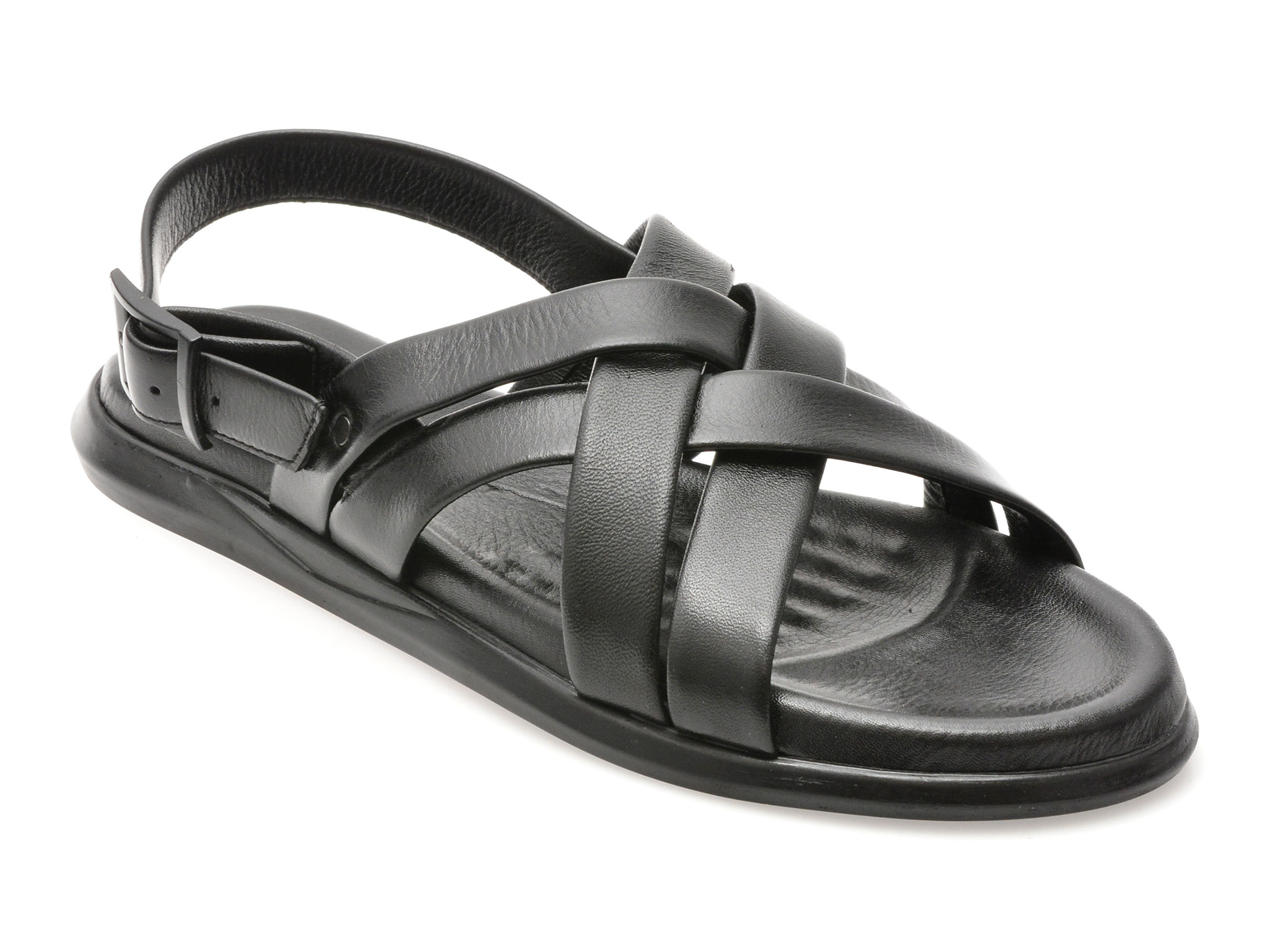 Sandale OTTER Negre Piele Naturală