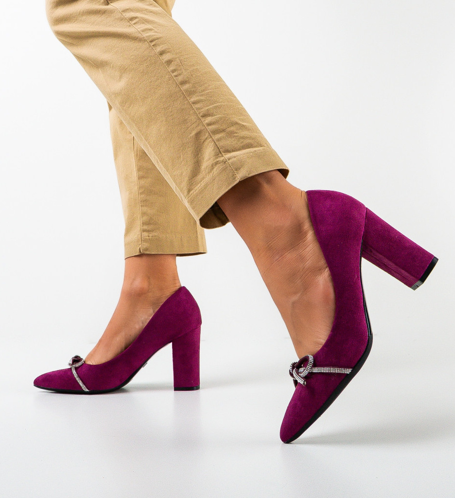 Pantofi cu Toc Nieve Mov - Eleganță Asigurată - imagine 3