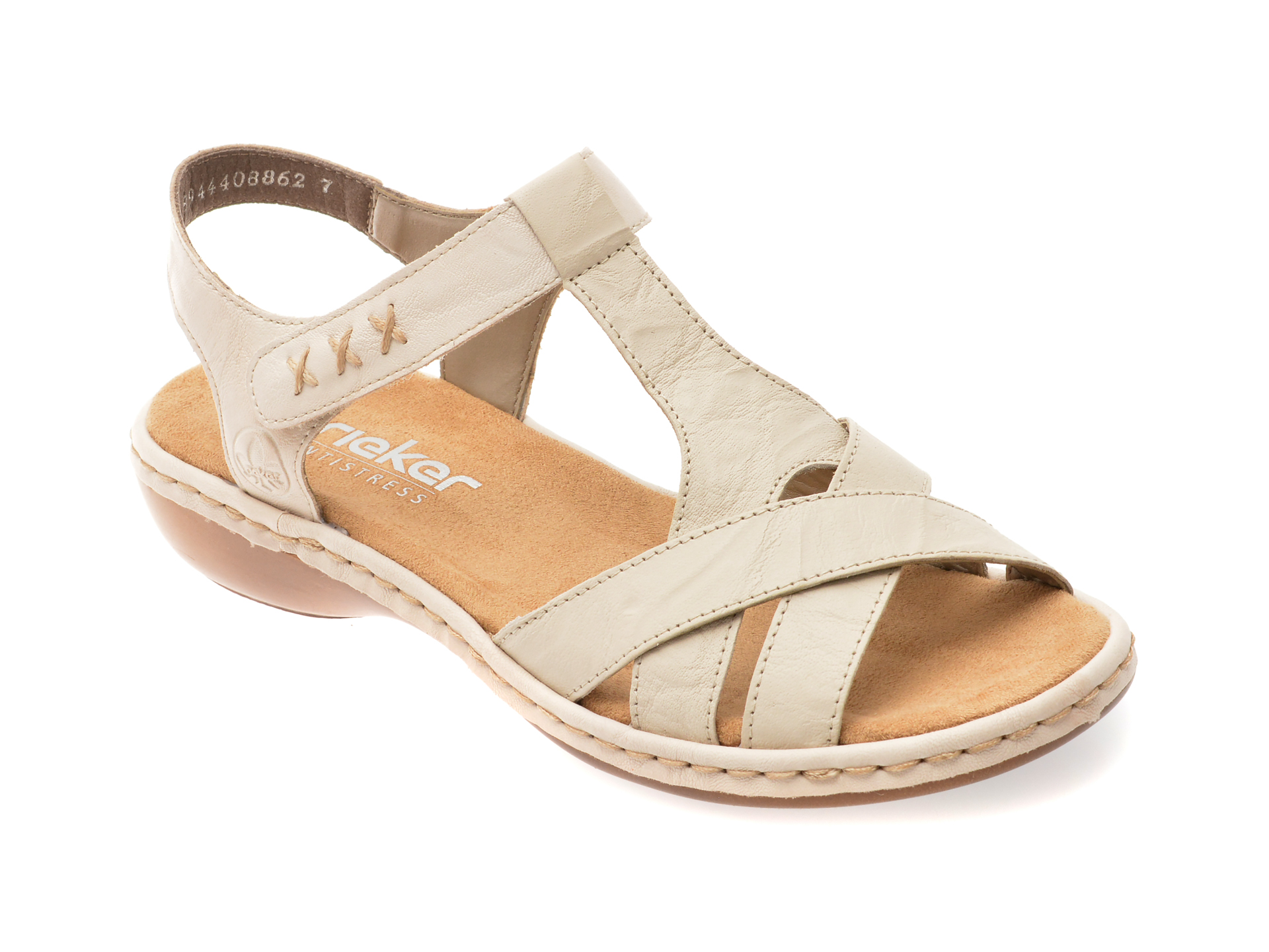 Sandale RIEKER Bej din Piele Naturală - Confort Premium