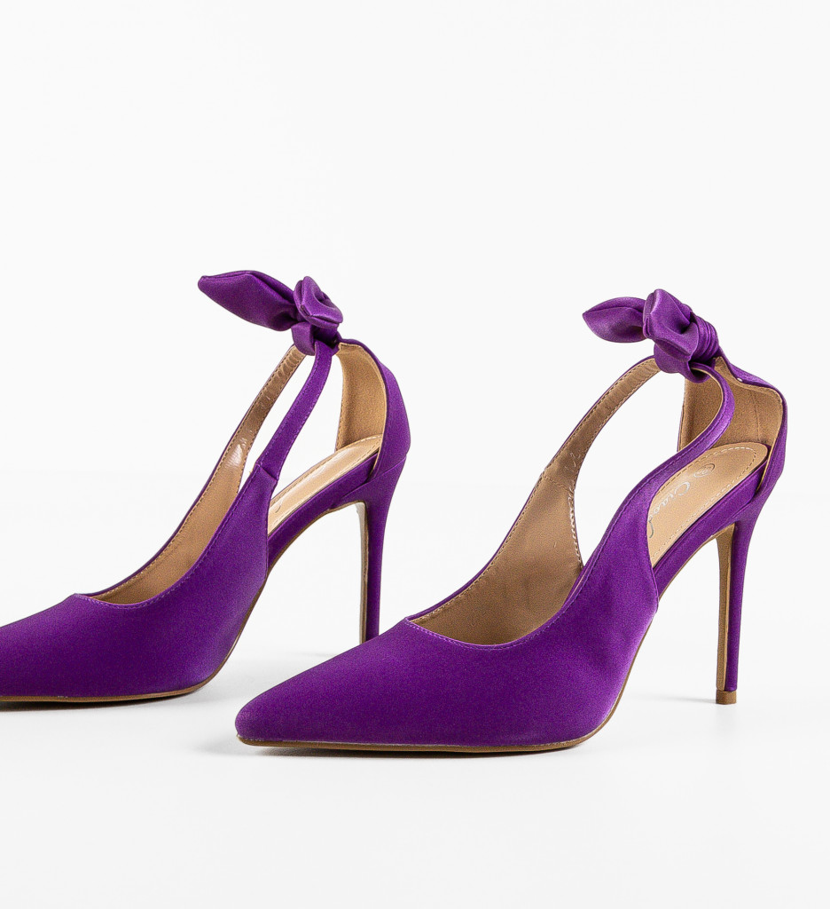 Pantofi cu Toc Miriam Mov - Eleganță și Stil - imagine 5