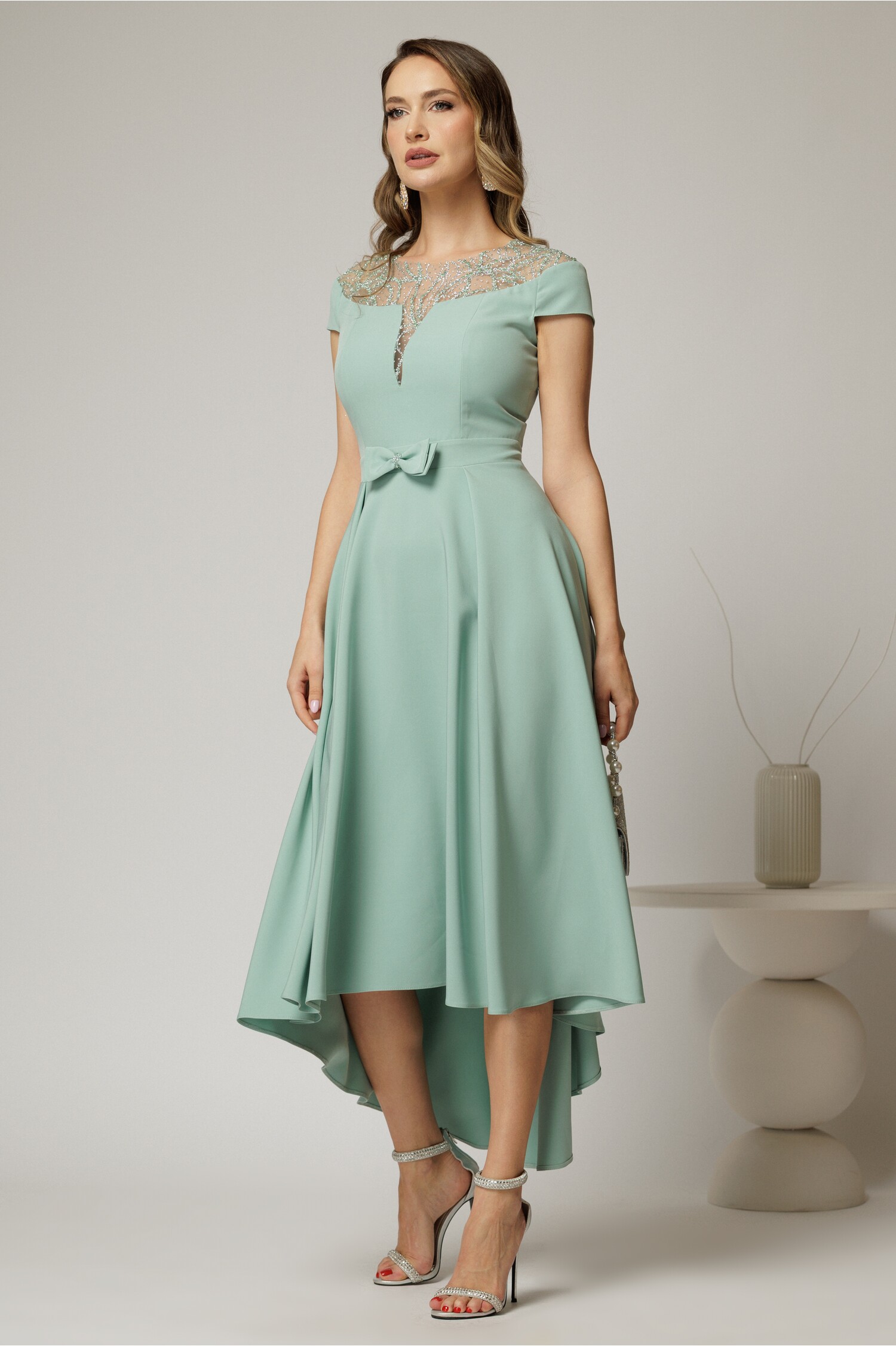 Rochie DY Fashion Asimetrică Verde Menta