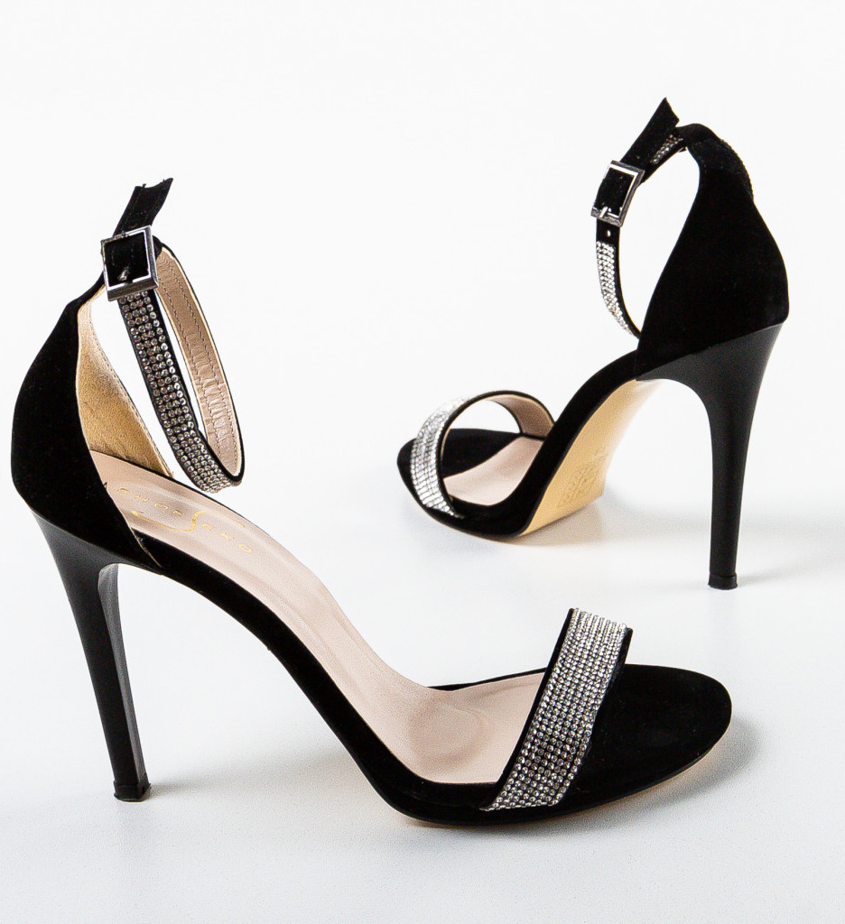 Sandale Mydabel Negre cu Toc Elegante - imagine 6