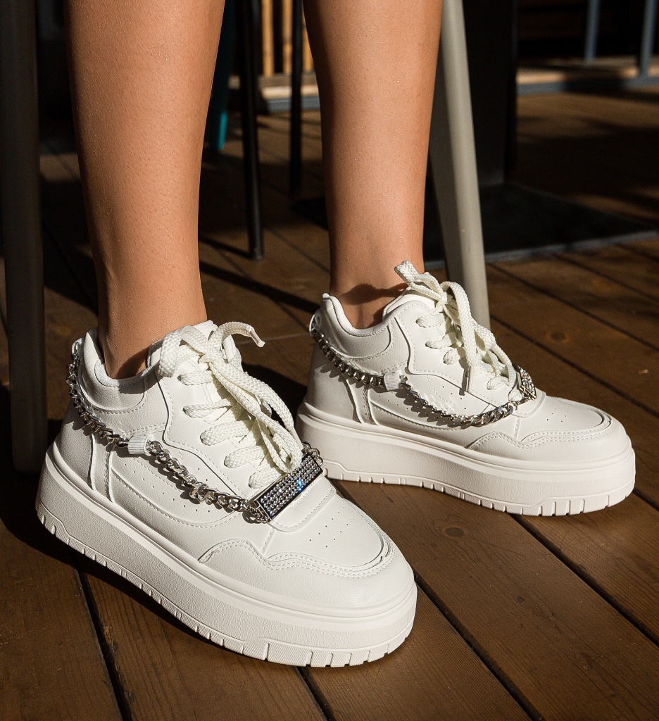 Sneakersi Dama Janu Albi | Confort și Stil - imagine 3