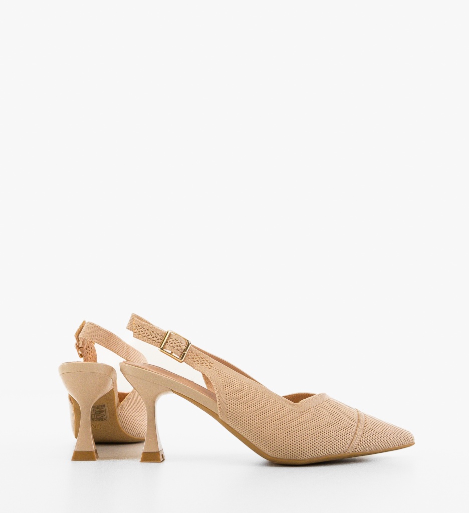 Pantofi Dama Aadam Nude cu Toc Eleganți - imagine 4