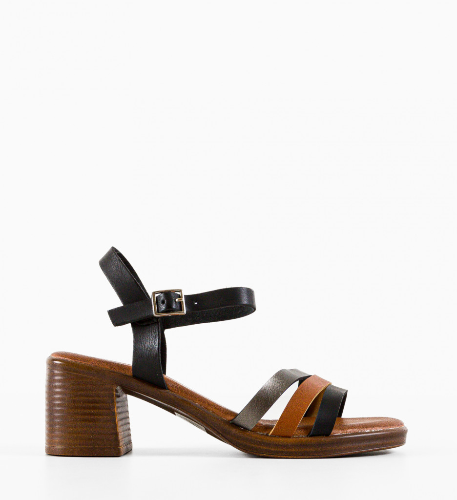 Sandale cu Toc Fiore Negre | Eleganță Asigurată - imagine 5
