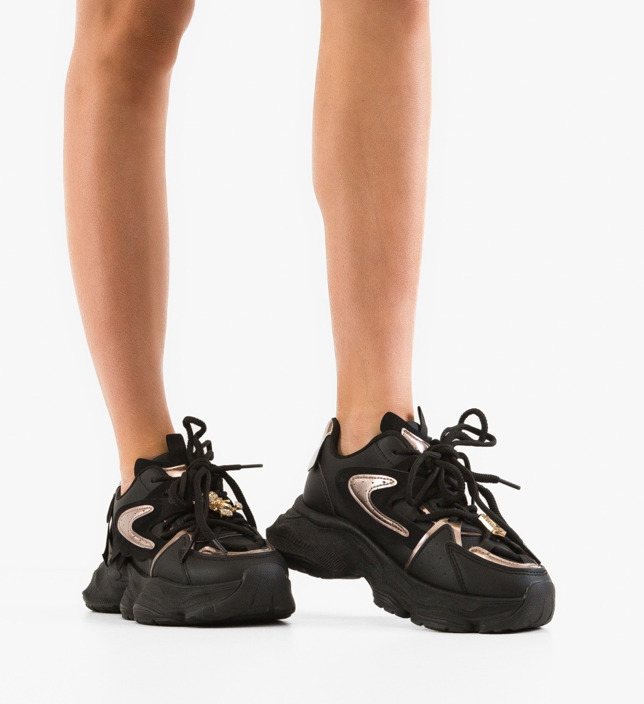Sneakers Dama Lillian Negre | Confort și Stil - imagine 2