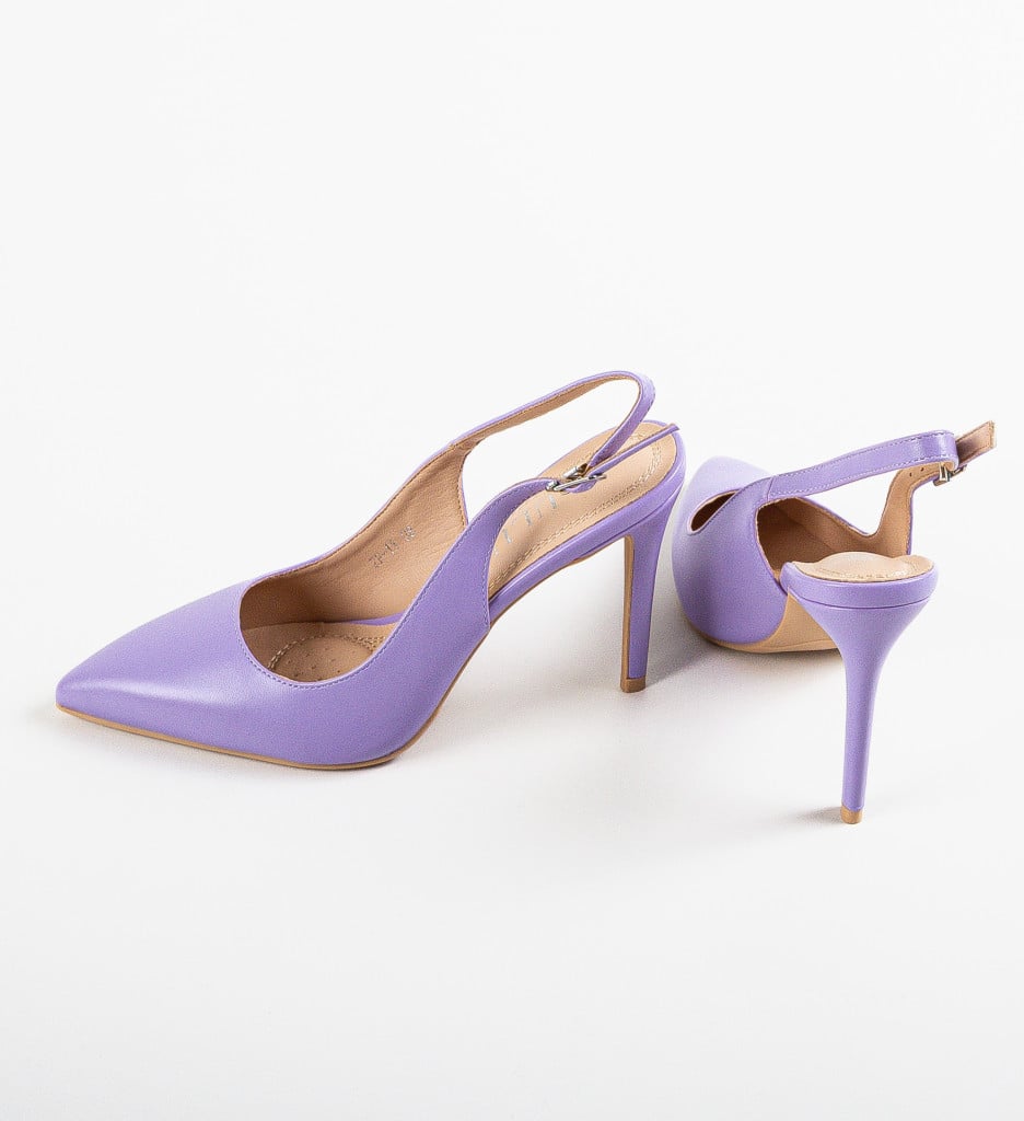 Pantofi Cruz Mov cu Toc Elegant - imagine 8