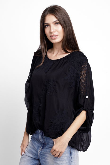 Bluza Eleganta din Matase cu Dantela | Shopika