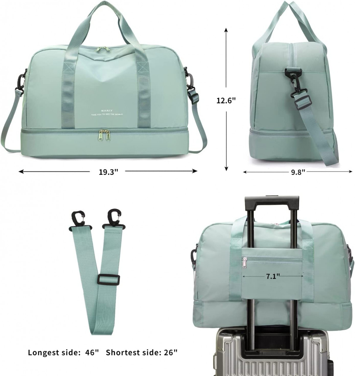 Geanta Calatorie Unisex Delis Alaia GT2220 Verde - imagine 5
