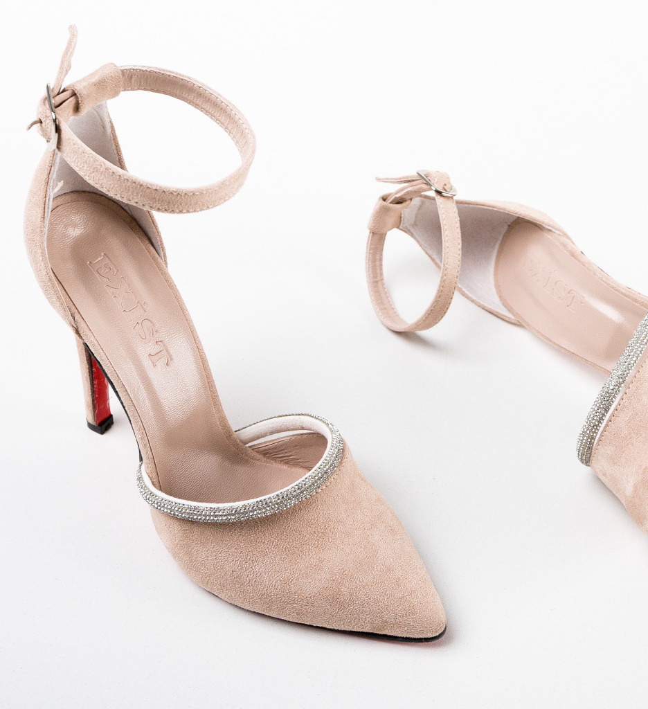 Pantofi dama Silentio Bej cu Toc Comfort - imagine 6