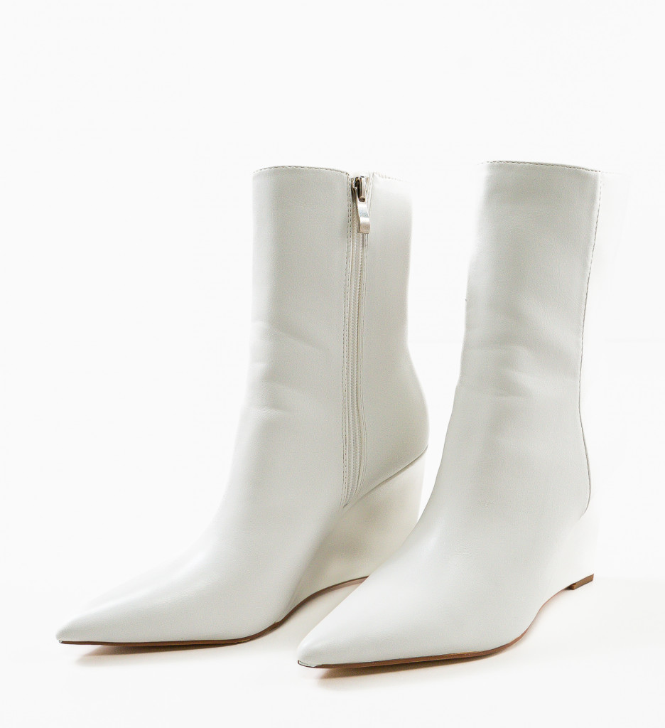 Botine Dama Delila Albe | Eleganță și Stil - imagine 5