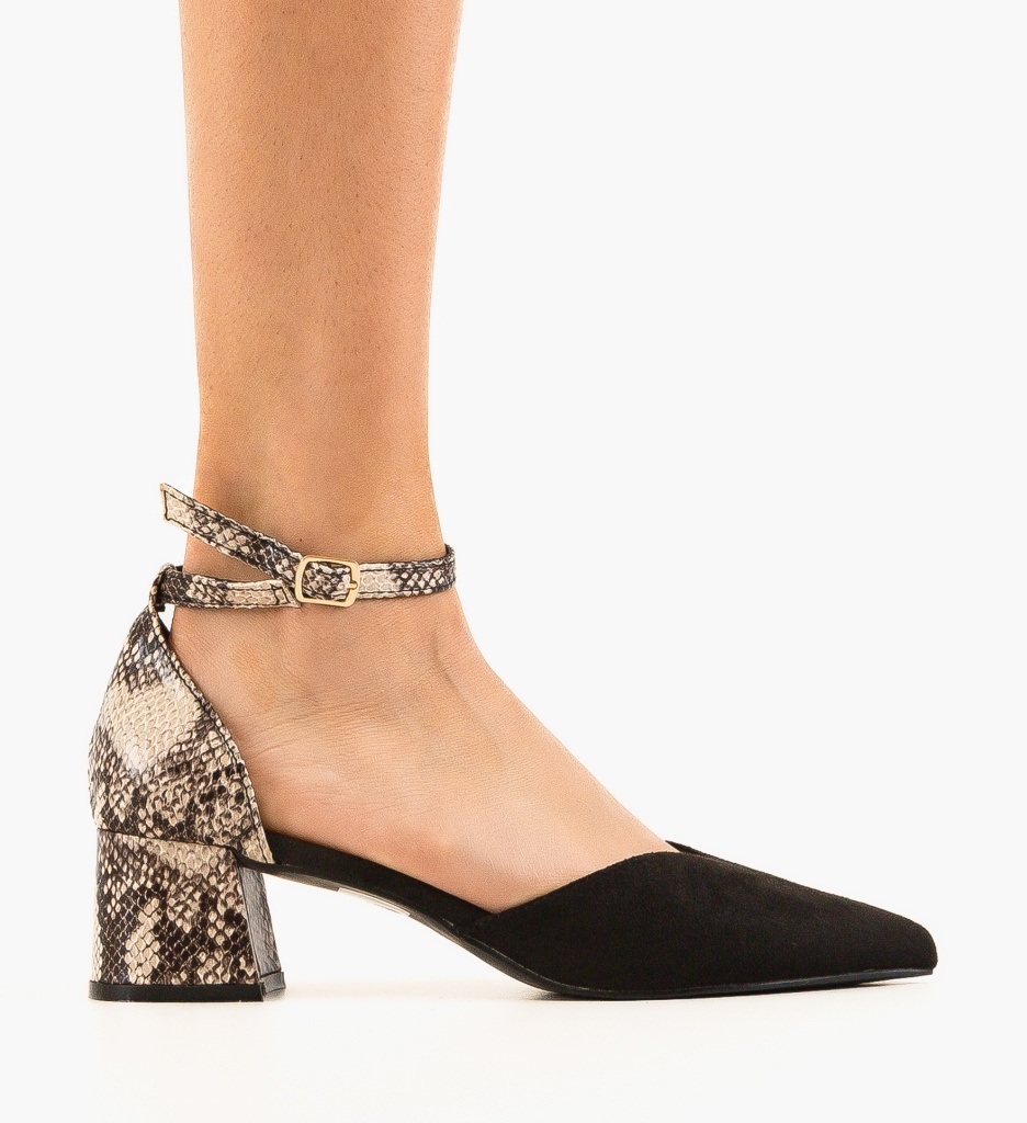 Pantofi Neyny Negri Eleganți cu Toc - imagine 11