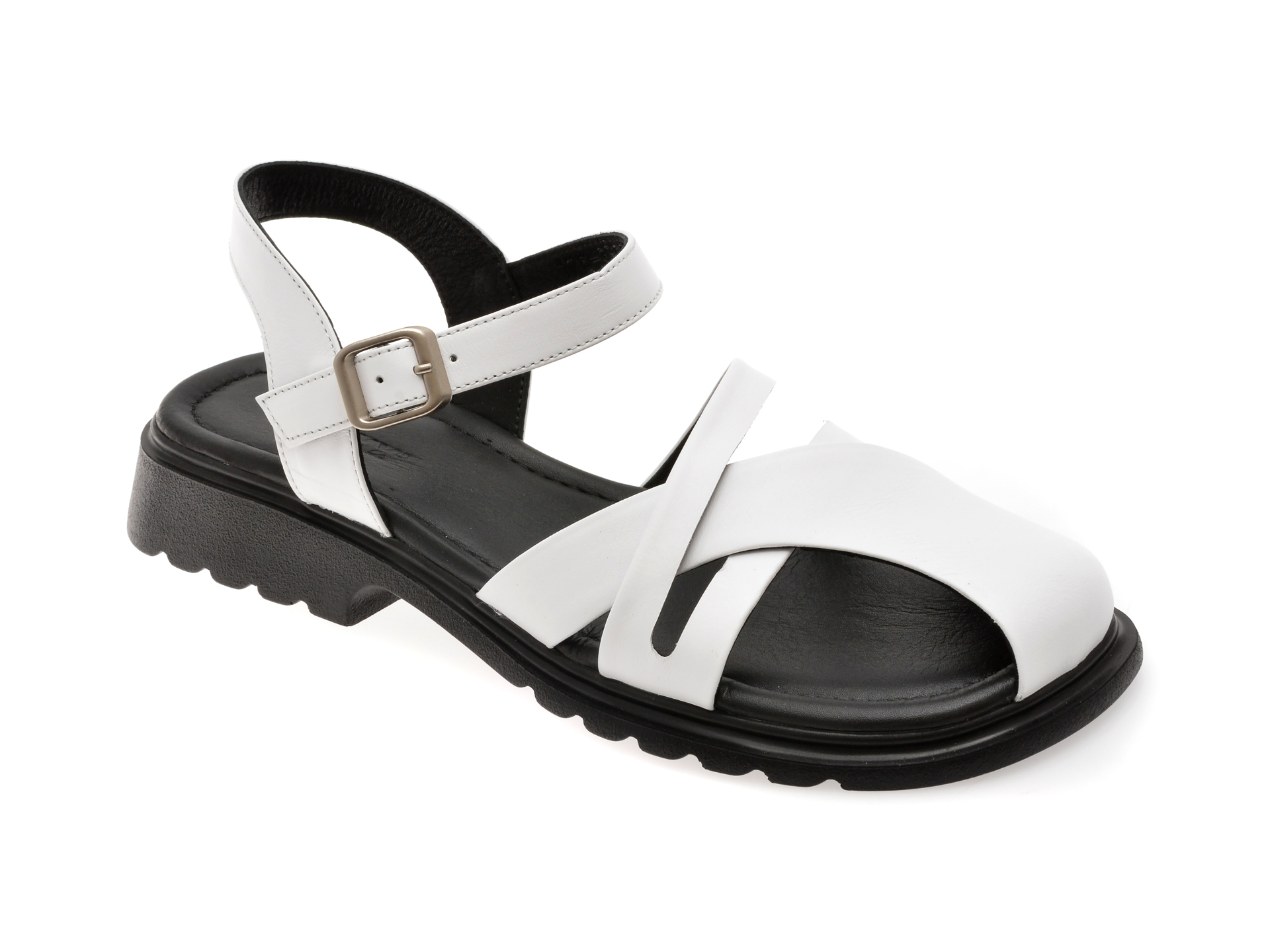 Sandale GRYXX Albe din Piele Naturală