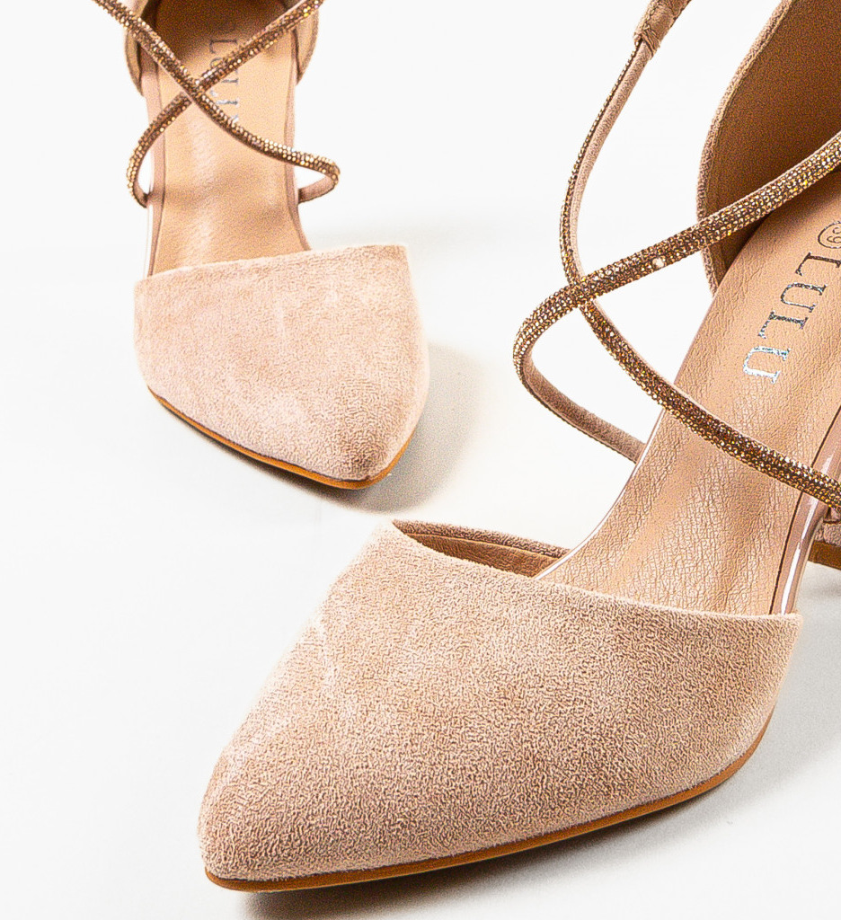 Pantofi Dama cu Toc Eleganți Saekya Bej - imagine 6