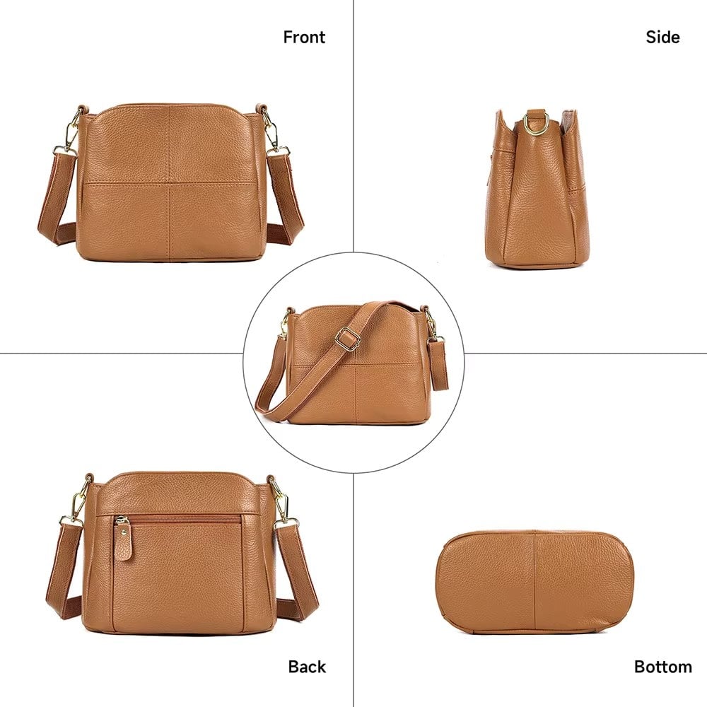 Geanta Delis Mavis GT3088 Piele Naturala Cognac - imagine 5