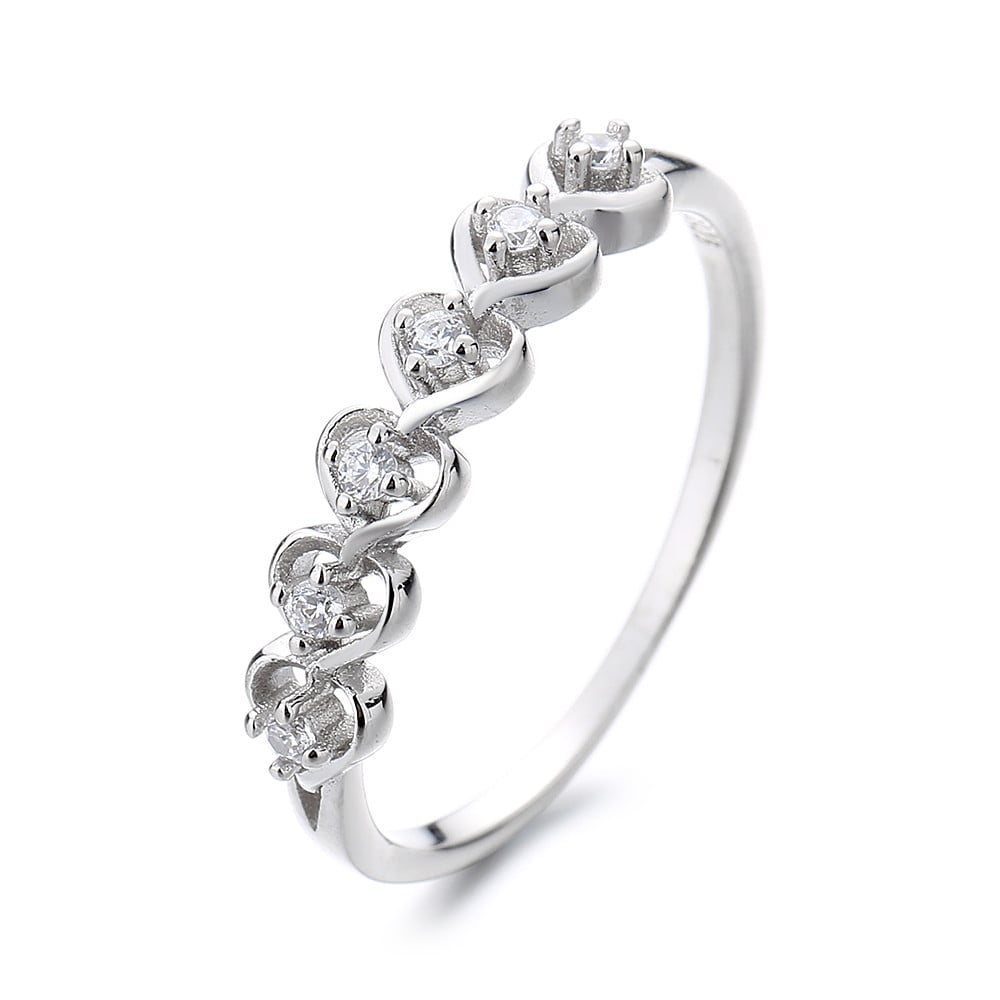 Inel Argint Delis Inimioare - Design Elegant