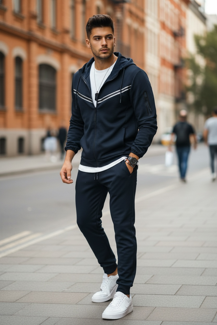 Trening Barbati Slim Fit Bleumarin Premium