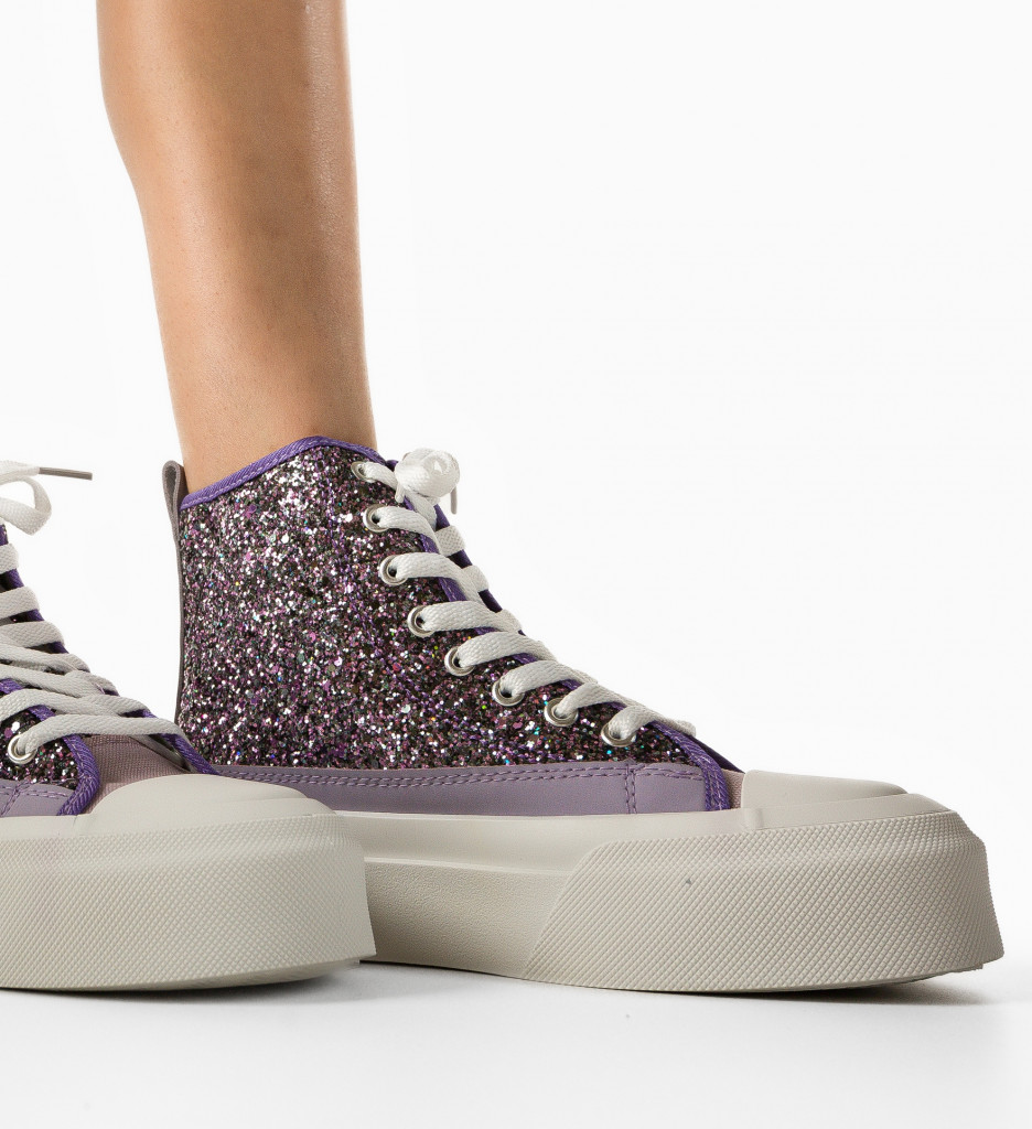 Sneakers Dama Cuore Mov | Stil și Confort - imagine 2