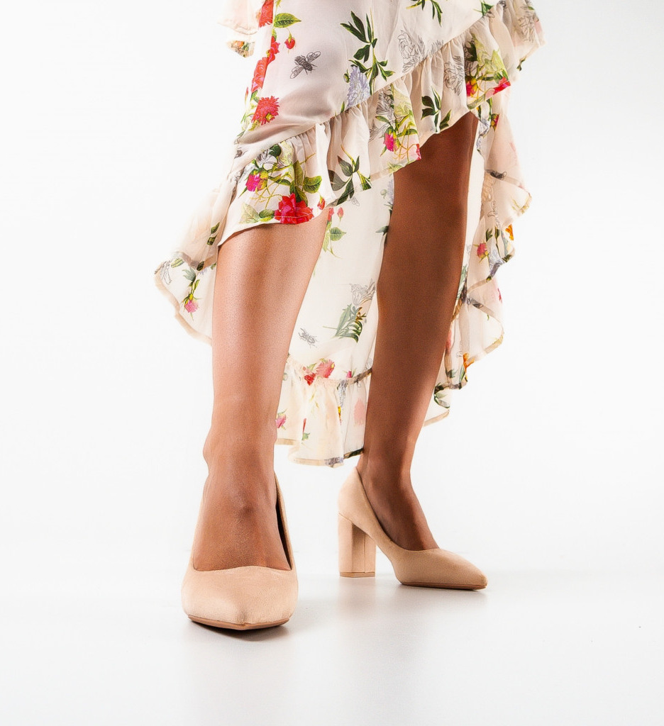 Pantofi cu Toc Arka Bej - Eleganță și Confort - imagine 2