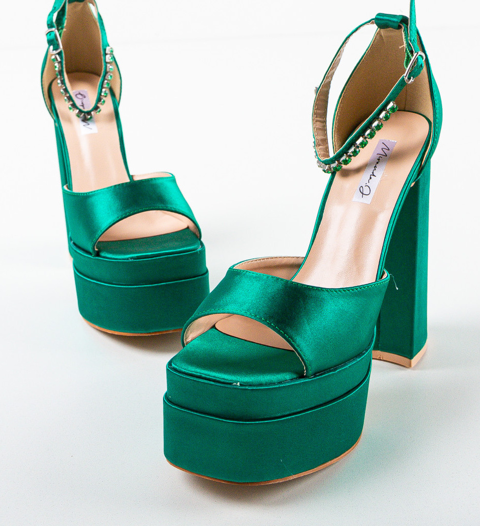 Sandale Toc Verde Elegante Pugh - imagine 6