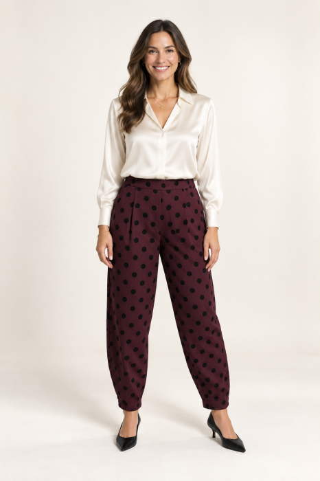 Pantaloni Bordo Lejeri Shopika | Confort și Stil - imagine 2