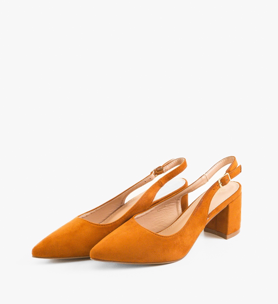 Pantofi Gally Camel cu toc elegant - imagine 5