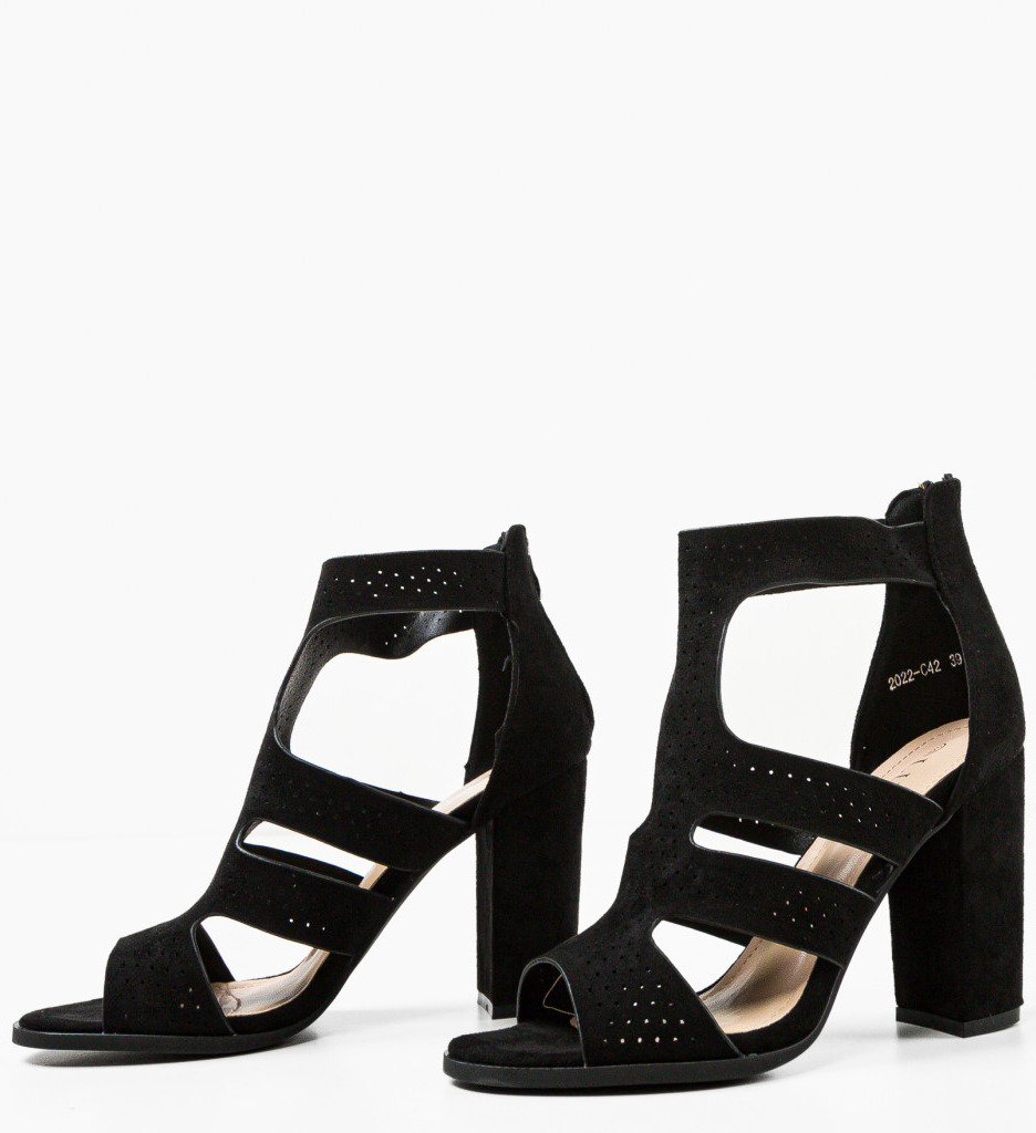 Sandale Barivos Negre cu Toc Elegant - imagine 5